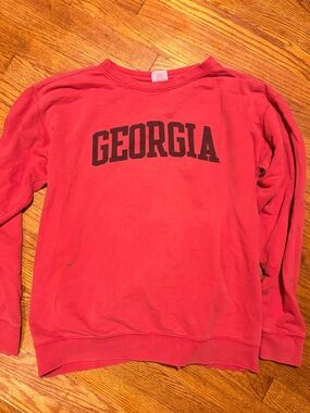 Vintage OF Pressbox Red Crewneck
Sweatshirt with Black GEORGIA Print